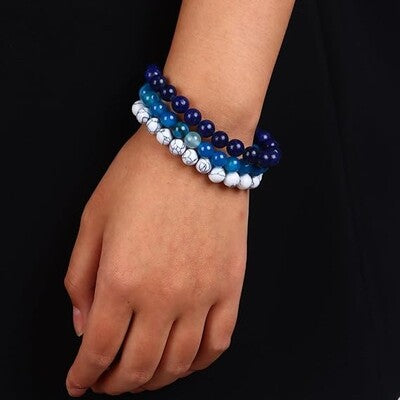 Bracelet Perle - CrystalBracelets™ - Bleu