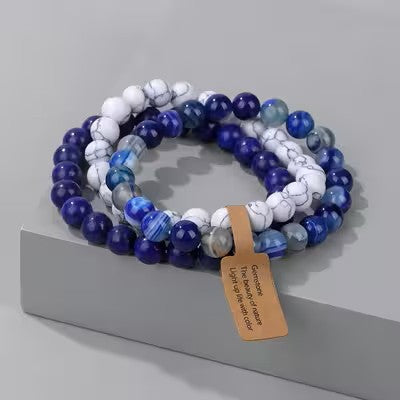 Bracelet Perle - CrystalBracelets™ - Bleu