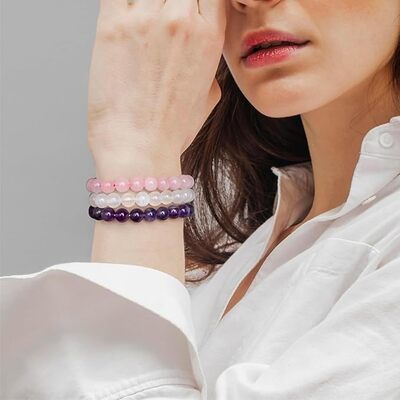 Bracelet Perle - CrystalBracelets™ - Rose Violet