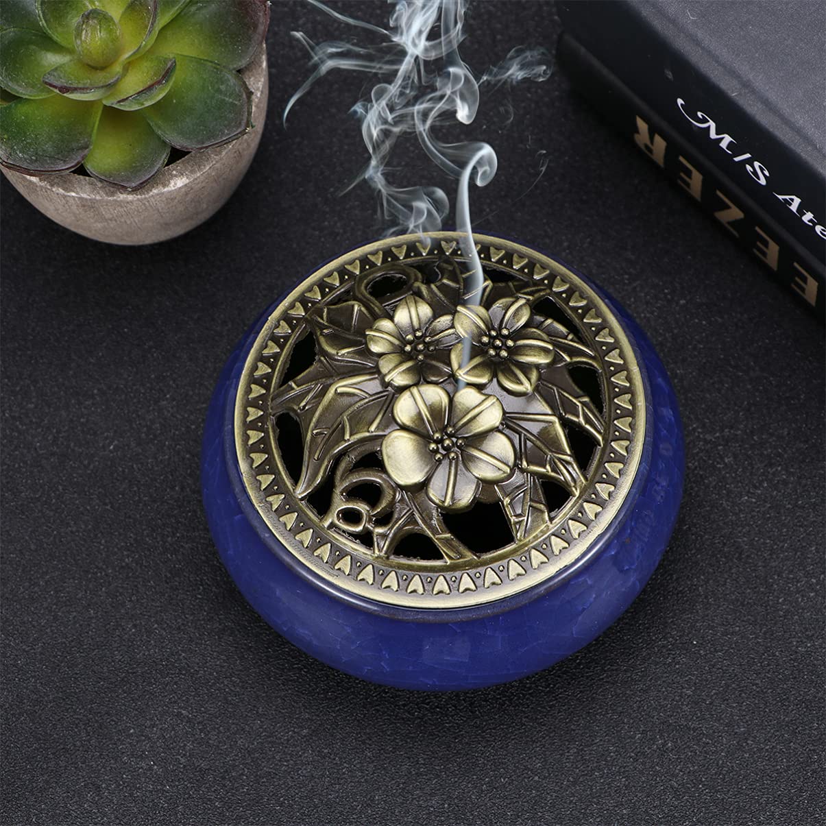 Bruleur d'Encens - CeramicIncenseBurner™ - Bleu Foncé