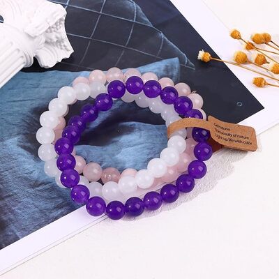 Bracelet Perle - CrystalBracelets™ - Rose Violet