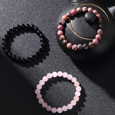 Bracelet Perle - CrystalBracelets™ - Rose Noir